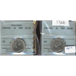1928, 1931 both coins are graded CCCS A