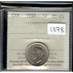 1937 Dot ICCS MS65,   A very nice and