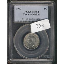1942 Nickel  PCGS MS64  well struck wit