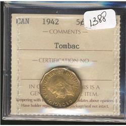 1942 Tombac  ICCS MS65  Full gold lustr