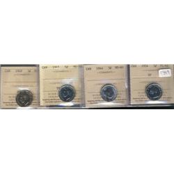 Lot of four ICCS graded MS64 pieces.  I