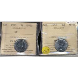 1945 and 1953 SF  both are ICCS graded 