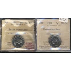 Two nice ICCS graded coins.  Includes a