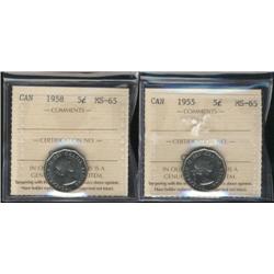 1955 and 1958  both pieces are ICCS gra
