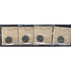 Lot of four ICCS MS65 graded coins.  In