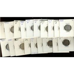 1858, 1874H (2), 1880H (3), 1881H, 1882