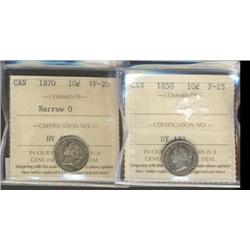 1858  ICCS F15, 1870 Narrow o ICCS VF