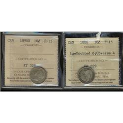 1886 Large Knobbed 6 Obv 4 and a 1890H 