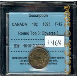 1893 Round Top 3 Obverse 6,  CCCS F-1