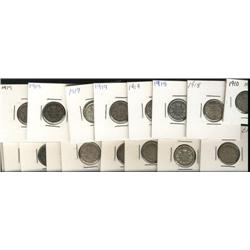 1910, 1918 (2), 1919 (7), 1920, 1928 (5