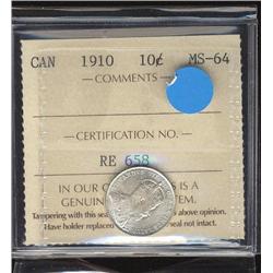 1910  ICCS MS64  Very light gold over f