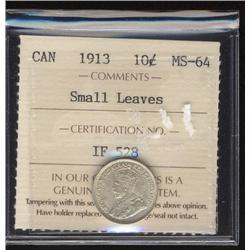 1913 Small Leaves  ICCS MS64  White wit