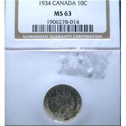 1934  NGC MS63  Russet, gold and olive 