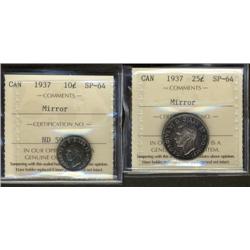 Two nice 1937 10 cents and 25 cents Sp