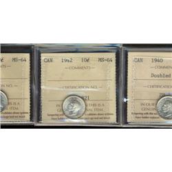 1940 Doubled 9, 1942, 1946  all three p