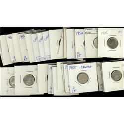 1951, 1952 (3), 1954 (12), 1955 (9), 19