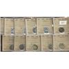 Image 1 : Lot of eleven ICCS MS64 graded coins.  