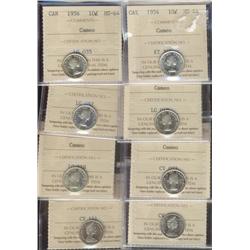 Lot of eight different ICCS MS64 CAMEO 