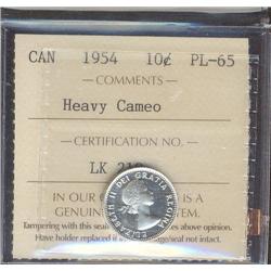 1954  ICCS PL65 HEAVY CAMEO  Fully whit