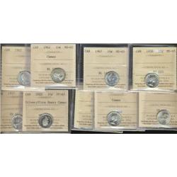 A nice lot of 9 ICCS Gem coins.  Includ