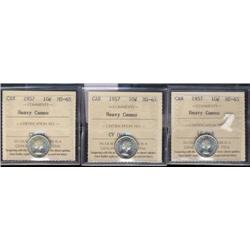 1957 ICCS MS65 HEAVY CAMEO, three piece