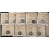 Image 1 : Lot of ten ICCS MS64 CAMEO graded coins