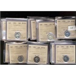 Large lot of twenty-five ICCS MS64 grad