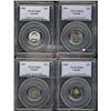 Image 1 : Lot of four PCGS MS65 graded coins.  In