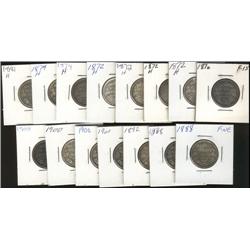 1870, 1872H (4), 1874H (2), 1881H, 1888