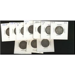 1871, 1871H, 1872H, 1874H (2), 1881H, 1