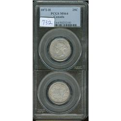 1872H  PCGS MS64PQ  Light golden tone o
