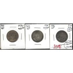 1886, 1903, 1919, three pieces with som