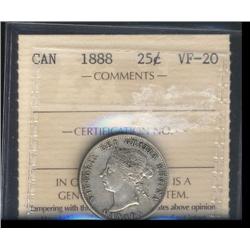 1888  ICCS VF20  Original silver gray t