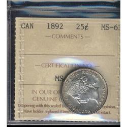 1892  ICCS MS63PQ  Light tone around th