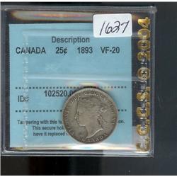 1893  CCCS VF-20, silver gray tone, a n