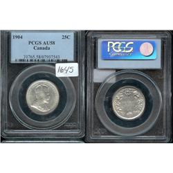 1904 PCGS AU58PQ, Well struck with stro