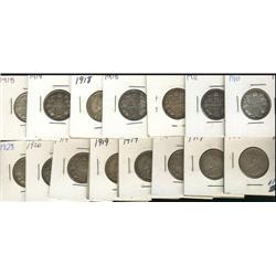 1910, 1911, 1912, 1918 (4), 1919 (6), 1