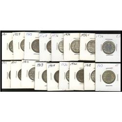 1911 (3), 1912, 1913, 1914, 1917, 1918,