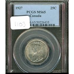 1927  PCGS MS65PQ. Brilliant with full 
