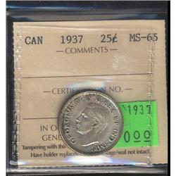 1937  ICCS MS65  Light tone over full l