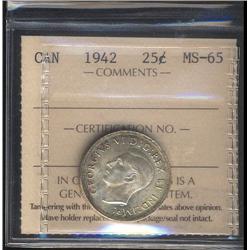 1942  ICCS MS65  light gold and green t