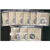 Lot of ten ICCS  HEAVY CAMEO graded coi