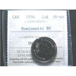 1994  ICCS MS66  Numismatic BU,  full