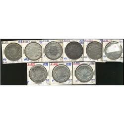 1907, 1910 Edw. Lvs (3), 1918, 1938 (2)