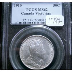 1910 Victorian leaves  PCGS MS-62  Bril