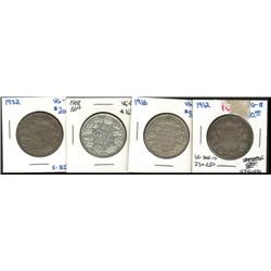 1912, 1916, 1918, 1932, lot of 4 pieces