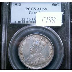 1913  PCGS AU58  Nice gold and silver g