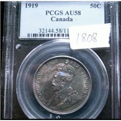 1919  PCGS AU58PQ,  Attractively toned 