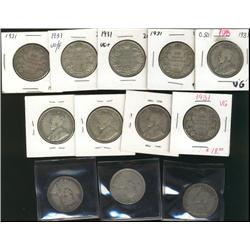 1931 VG-8 (2), VG-10 (10), lot of 12 pi