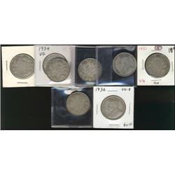 1931 (3), 1934 (3), 1936 (2).  Lot of 8